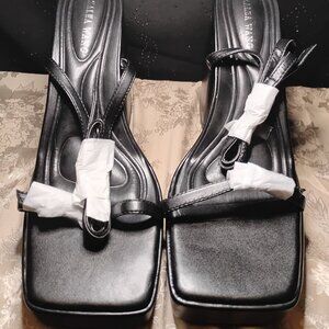 AZALEA WANG SUFIAN BLACK CHUNKY SANDAL, Womens Size 10, New without Box